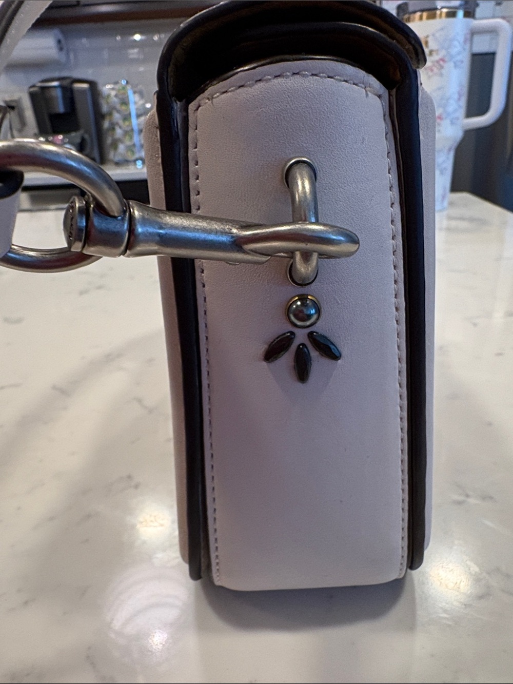 Coach Cream Leather Studded Crossbody Shoulder Bag - Picture 3 of 15